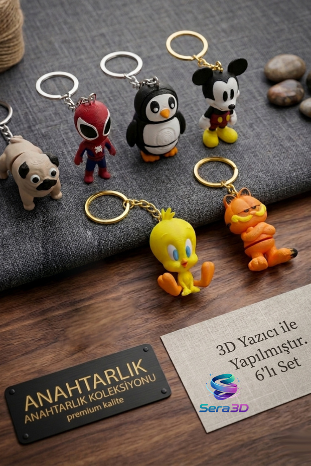 6-Piece Keychain Set Figure - 1