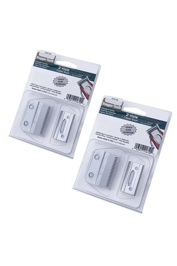 2pcs #2162,Professional Stagger-Tooth 2-Hole replacement Clipper Blade set Compatible With For Cord