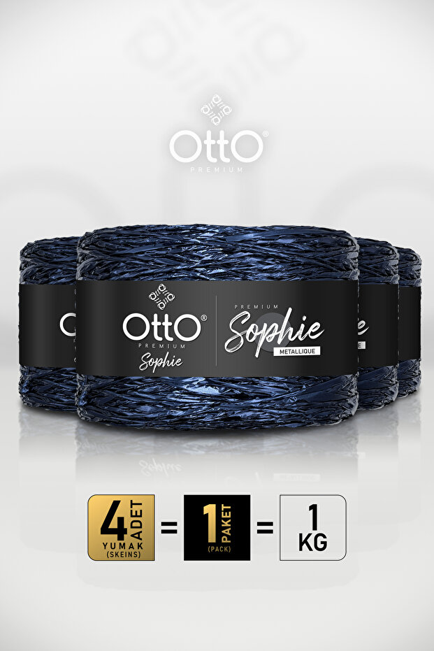 Premium Sophie Metallic • Navy Blue • 4-Pack X 250Gr/420M • Shiny Twisted Bag Rope