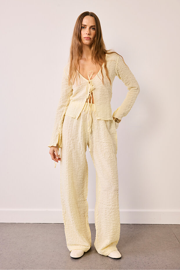 Bağlama Detaylı Bluz - 1