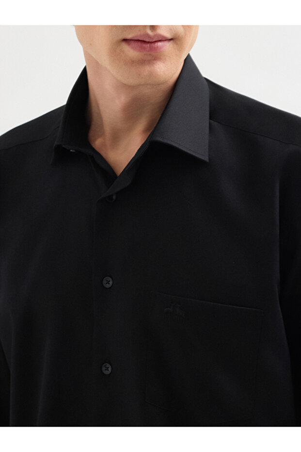 Erkek Regular Fıt Gömlek-Siyah - 5