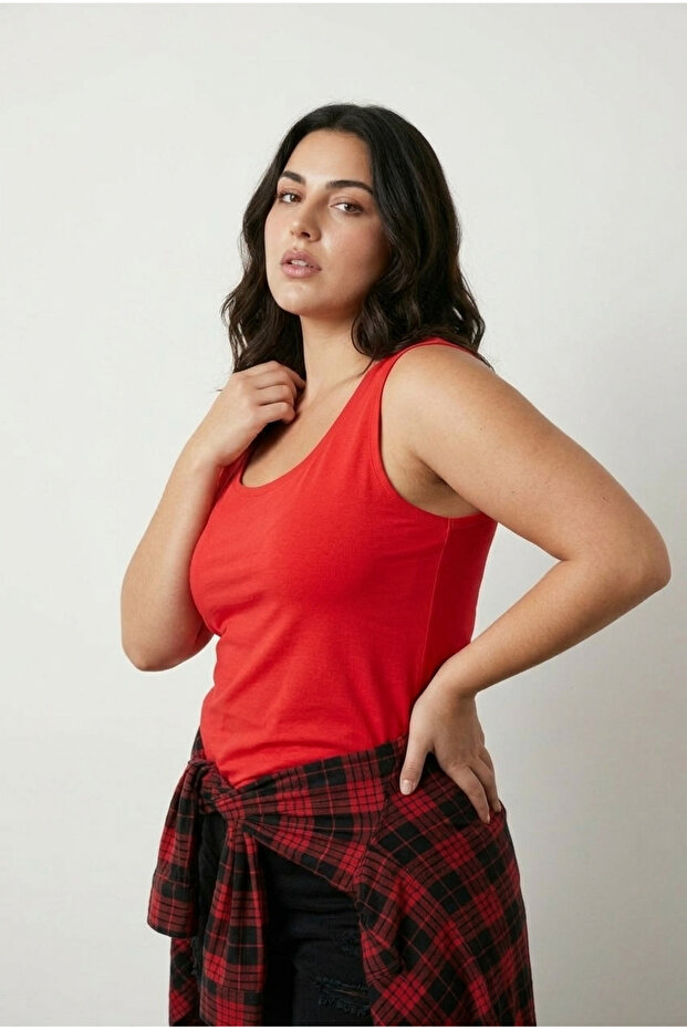 Large Size Zero Sleeve Basic Undershirt 1097164 - 2
