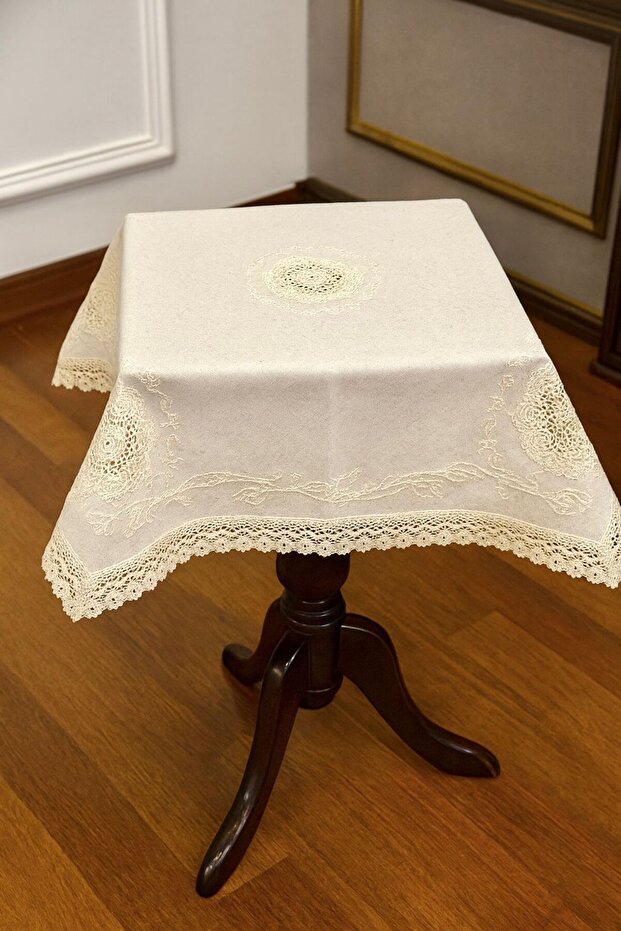 Buldan Dokuma Fiskos Table Coffee Table Cover 100% Cotton 90X90