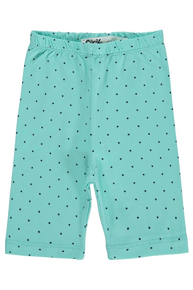 Medium Size Pointed Print Capri Leggings for 6-18 Months - Green