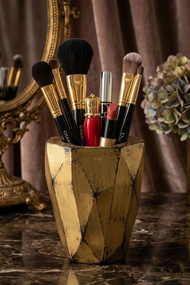 Makeup Organizer, Makeup Brush Holder, Makeup Organizer Set, Gold Antique Finish, Model 19