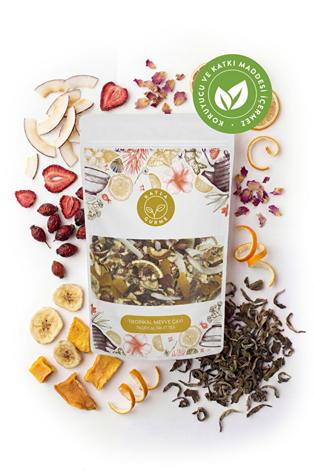 Tropical Fruit Tea - Coconut, Banana, Mango, Dried Strawberries, Rosehip - 125 g