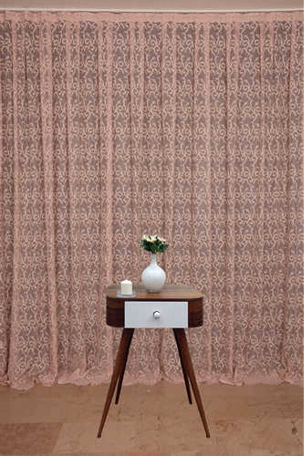 Shal Model Powder Color Single Wing Ready-Made Pleated Background Curtain 300*260 cm