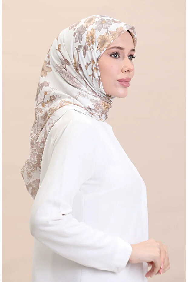 Patterned scarf cvs-06 cream beige - 2