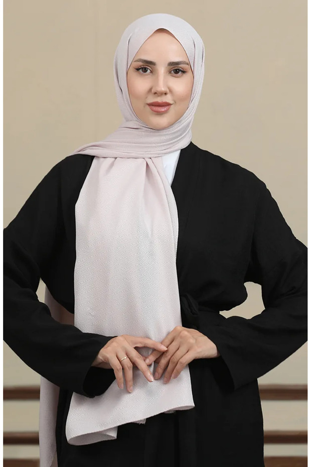 Madame Mary Baklava Jacquard Shawl 19087-20 Stone