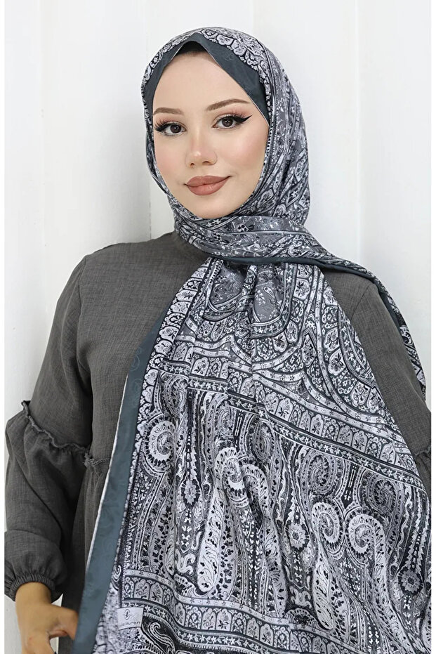 شال فوال بنمط عرقي 70303-06 أنثراسيت