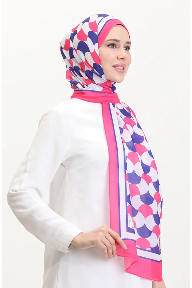 شال ناعم منقوش 70266-14 فوشيا بارليمانت
