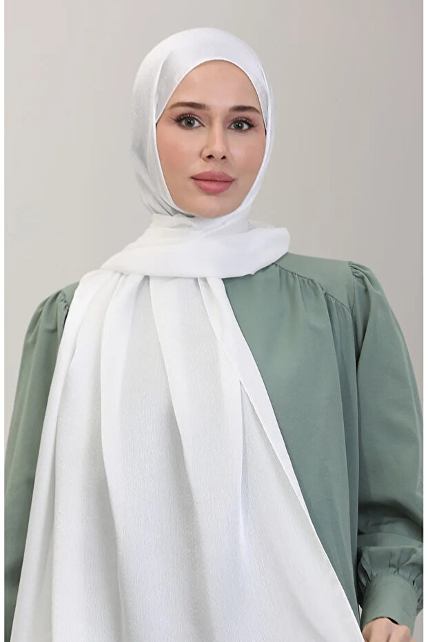 شال جان جان شيفون 70239-24 أبيض فاتح