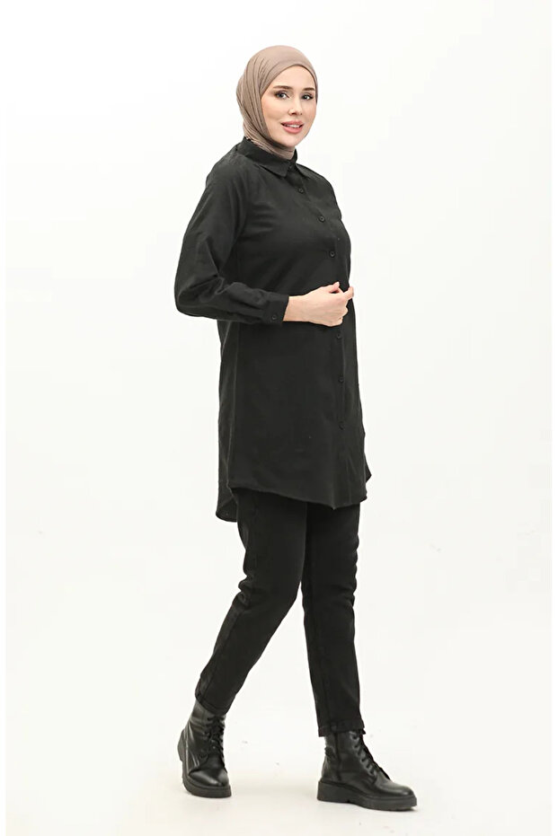 Black Buttoned Tunic 5105-06 - 2