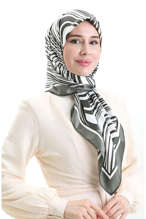 وشاح رايون رقمي 70301-07 كاكي