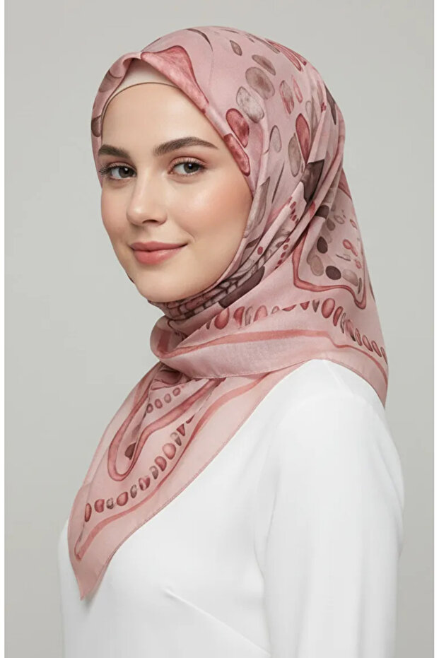 وشاح منقوش بالكركميل 70326-08 روز كورسيدو