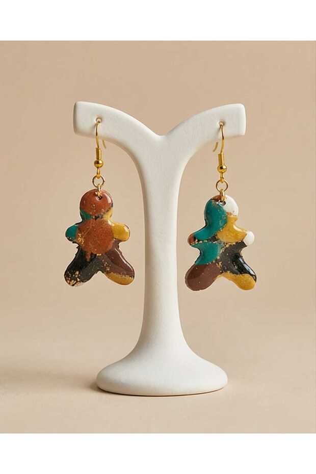 Cookie Man Polymer Clay & Epoxy Design Earrings