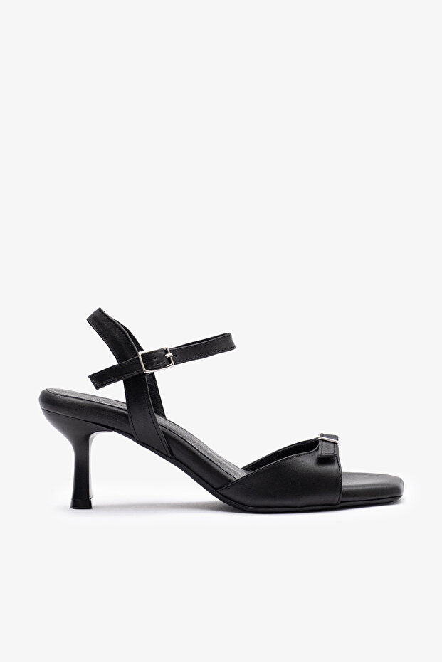 Osso Black Leather Women's Heeled Shoes
