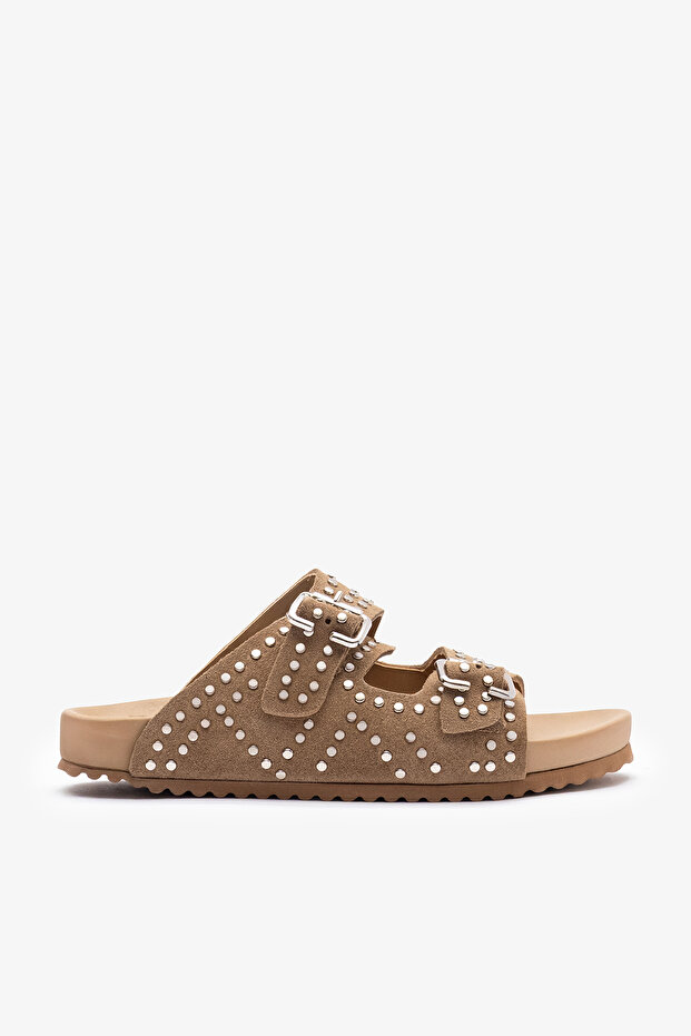 Oliver Oil Green Genuine Leather Women's Slippers