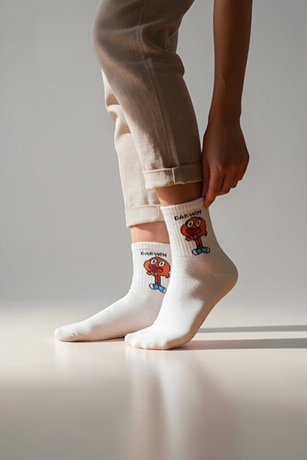 Darwin Themed Socks - White - 2