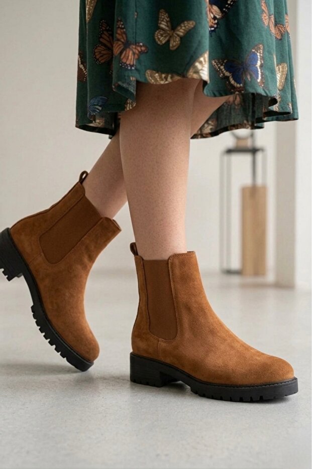 Women's Venus Tan Suede Elastic Waterproof Boots