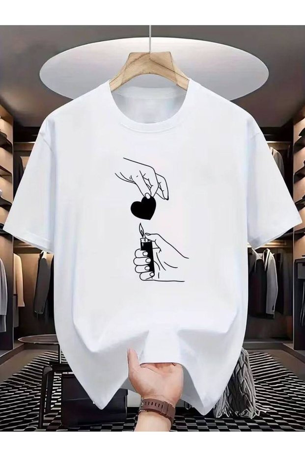 Oversized White Unisex T-Shirt Printed Relaxed Fit Casual Stylish Streetwear