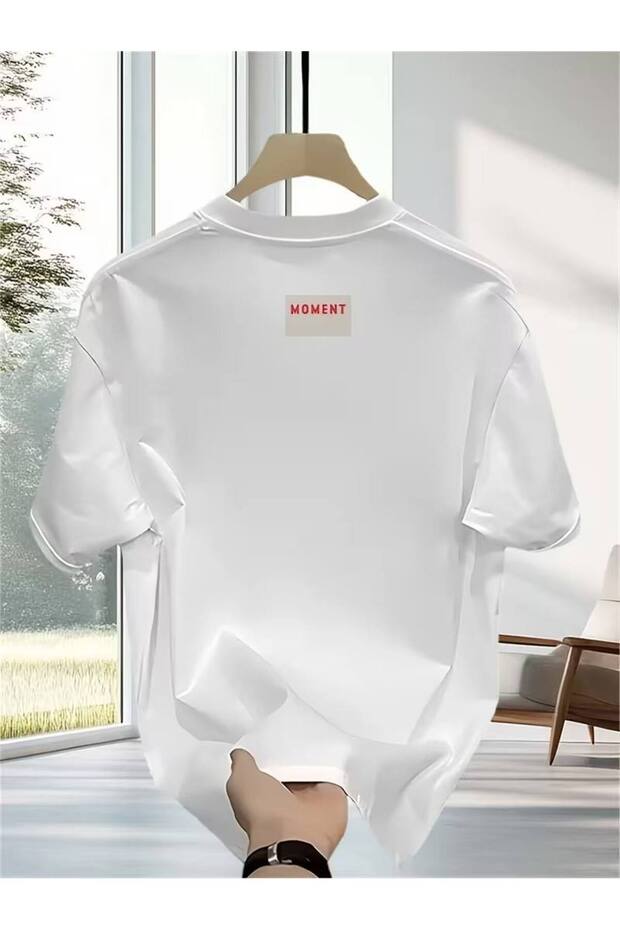 Oversized White Unisex T-Shirt Printed Relaxed Fit Casual Stylish Streetwear