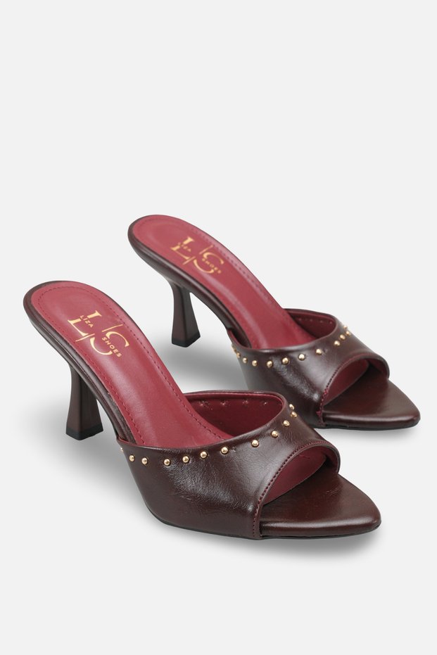 Di̇na Women's Stone Detailed Heels t Slipper A006-K1912