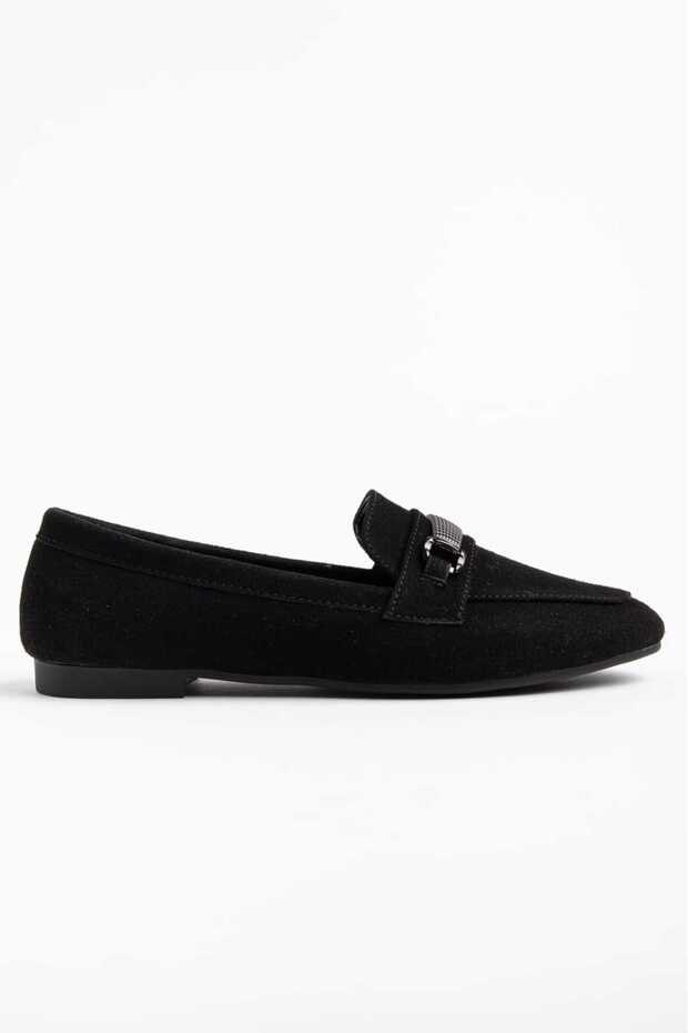 Seul Black Buckle Women's Ballerinas