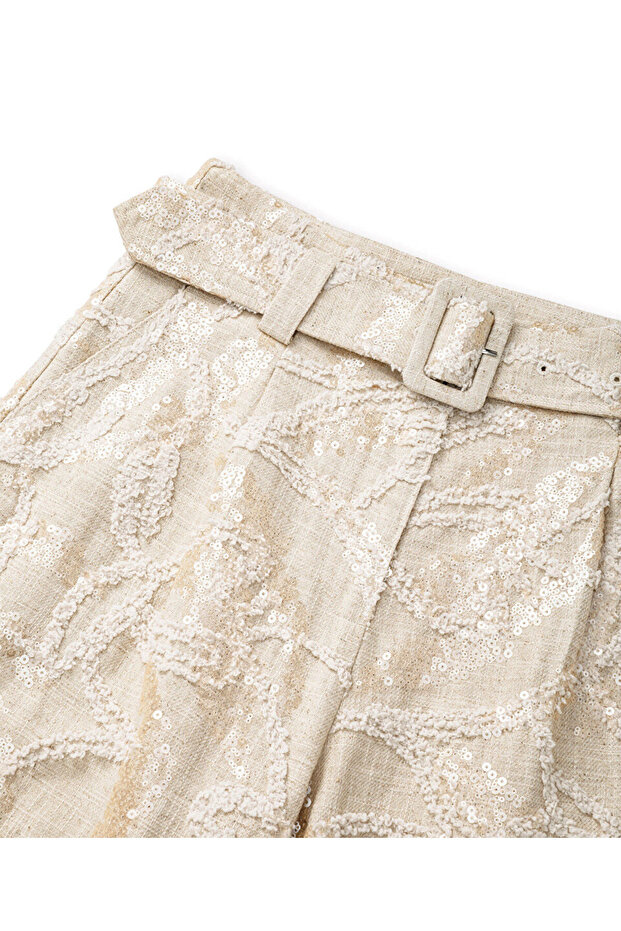 Dokulu ve payetli bermuda şort - 2