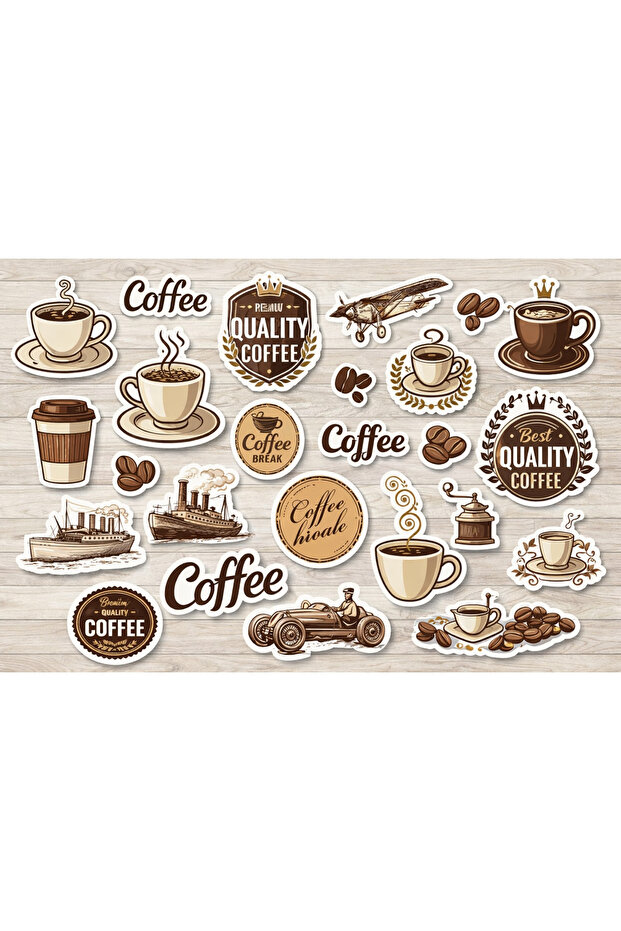 22 Pieces, Cafe Sticker, Sticker Ke Glittery . Wall Sticker. 100X100 cm