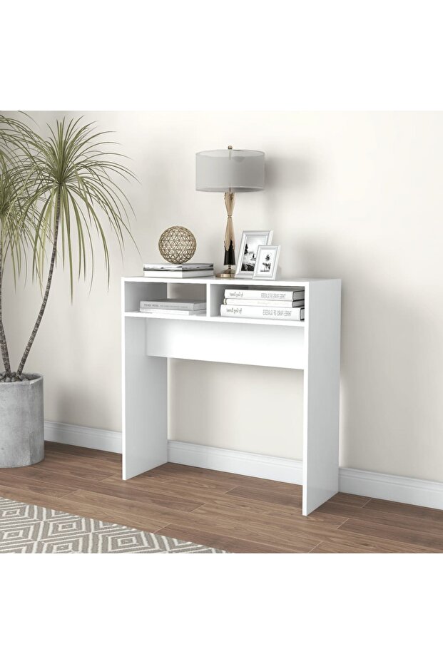 Console table, white, 78x30x80 cm, chipboard - 1