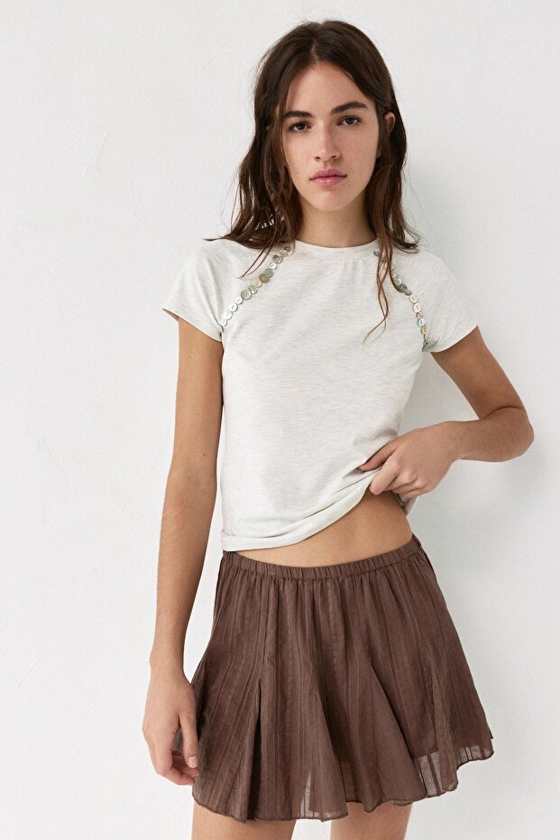 Kahverengi mini etek - 1