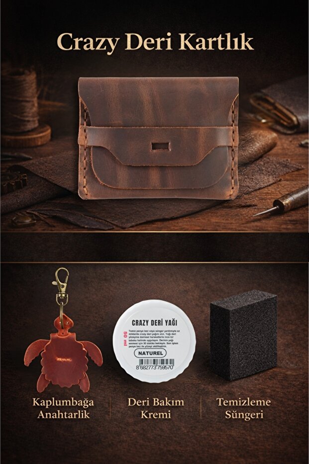 Leather Card Holder Crayz Deri