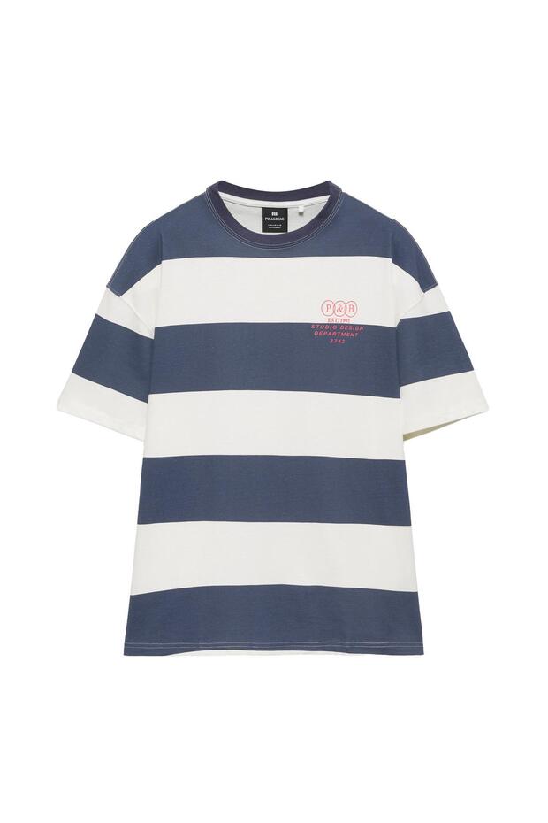 Çizgili boxy t-shirt - 3