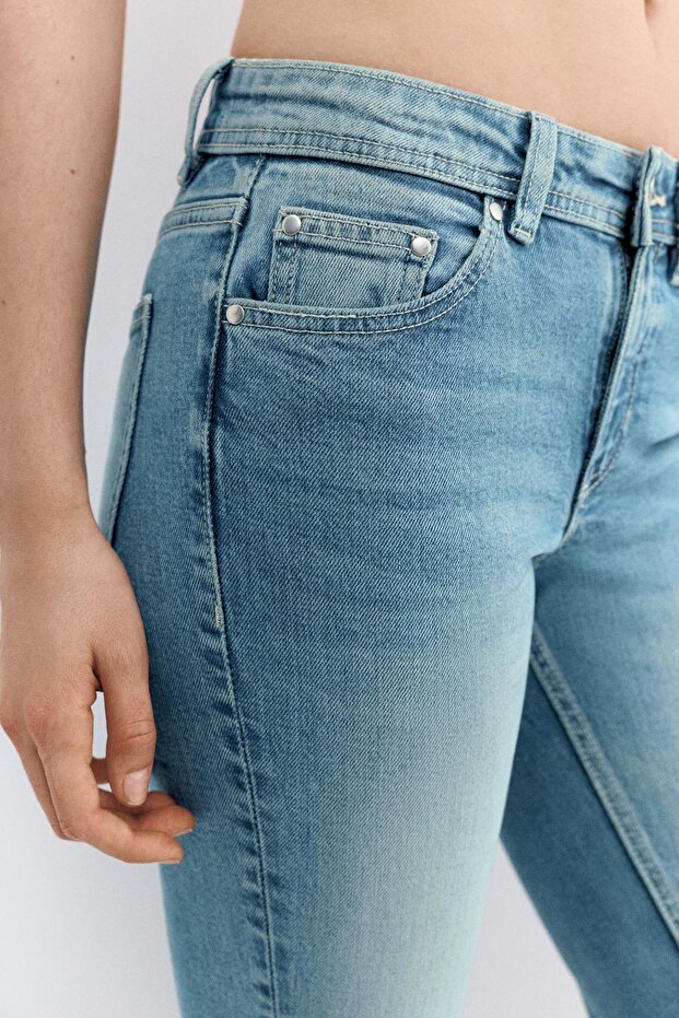 Bootcut düşük bel jean - 5