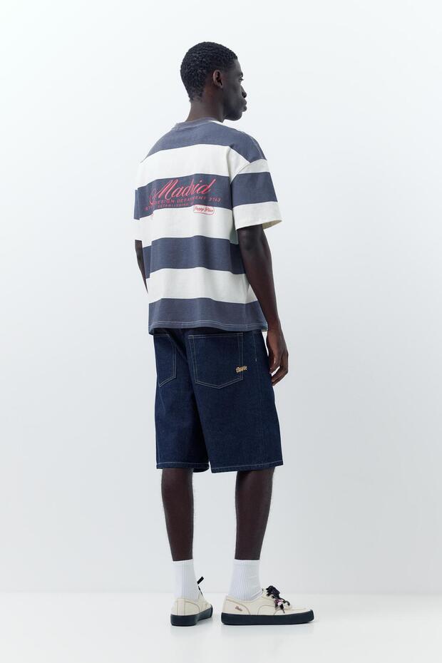 Çizgili boxy t-shirt - 5