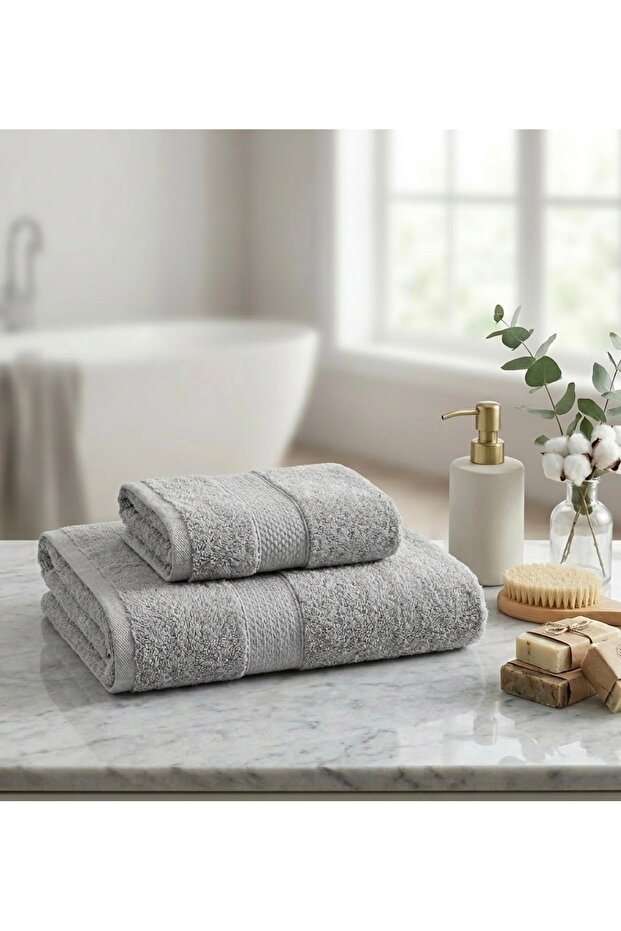 2-Piece Bath Towel Set - Bathroom Set 1 Piece 90-150 cm Bath Towel 1 Piece 50-85 cm Hand and Face Towel