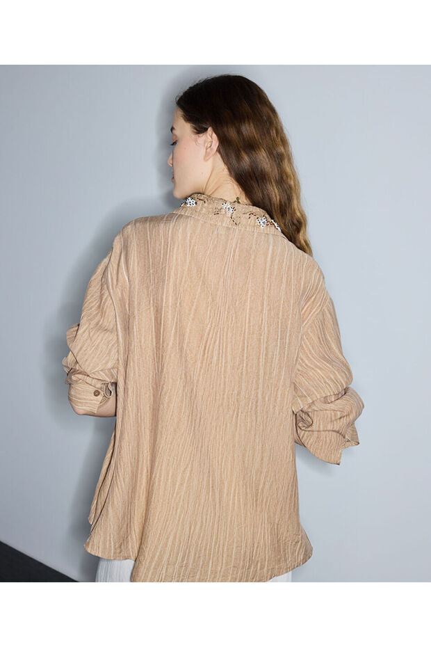 Nakışlı ve işlemeli gömlek - 6