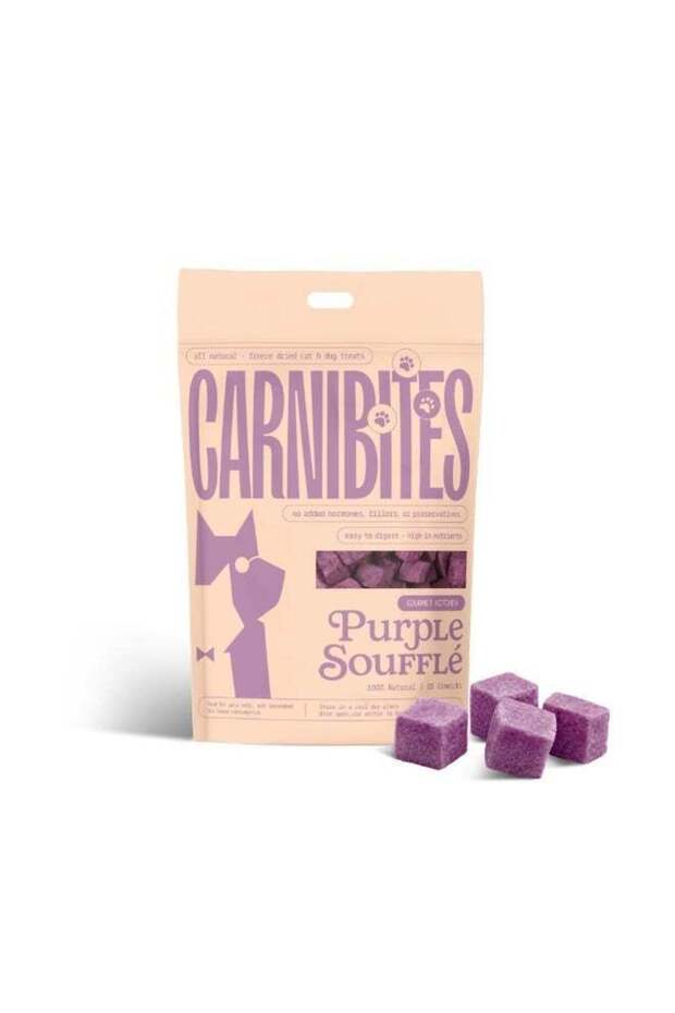 Freeze Dried Purple Soufflé Pet Treats for Cats and Dogs, Chicken Meat with Purple Sweet