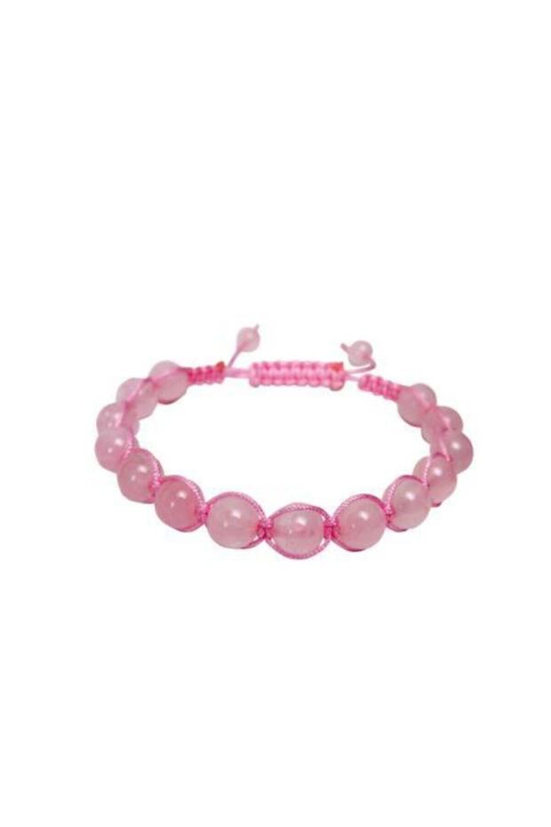Pink Quartz Knitted Bracelet 8 Mm