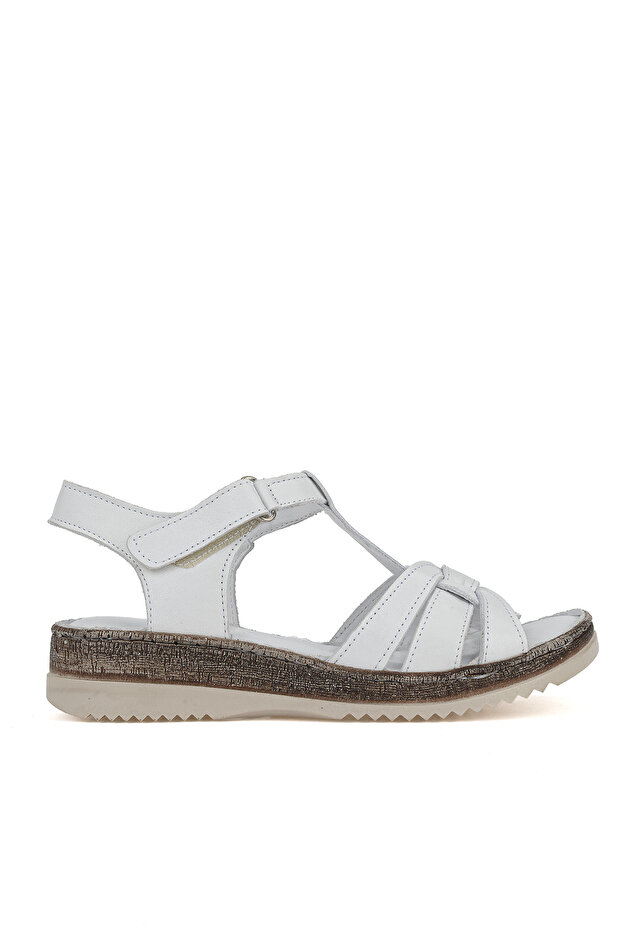 , Women's Genuine Leather Comfort Sandals 1611051Z030 White