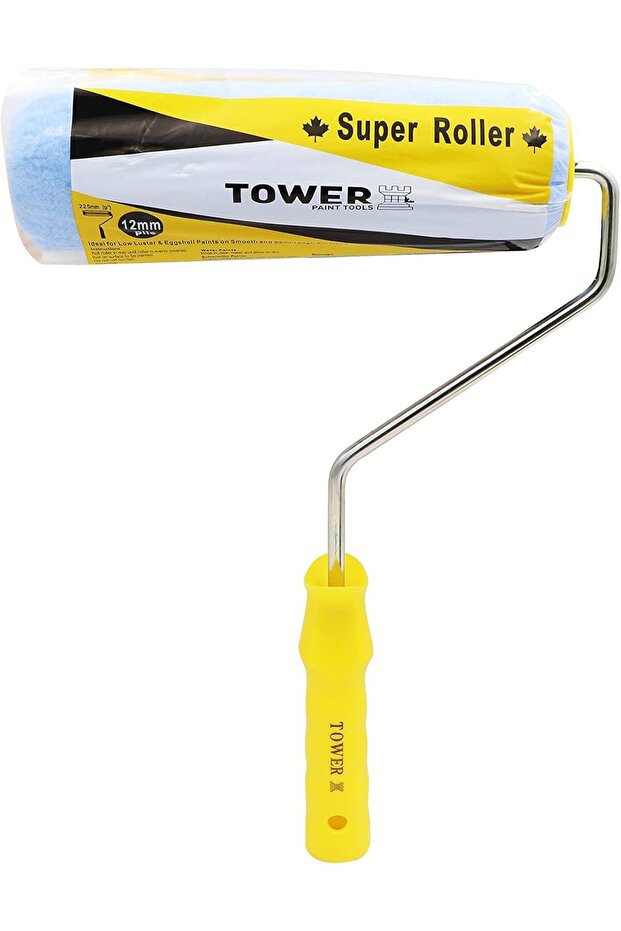 9" Paint Roller with Plastic Handle with Replaceable Covers