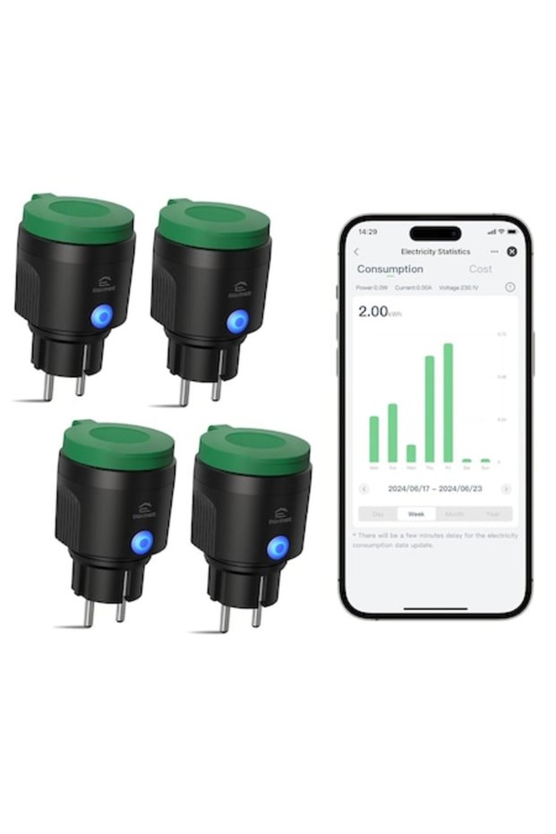 Outdoor WiFi Socket IP44 Waterproof Smart Socket Timer Remote Control - Black
