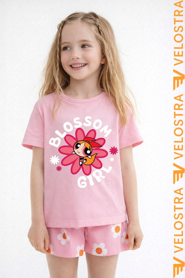 Girl's Cartoon Character Printed Oversize Comfortable Daily Use Combed Cotton T-Shirt
