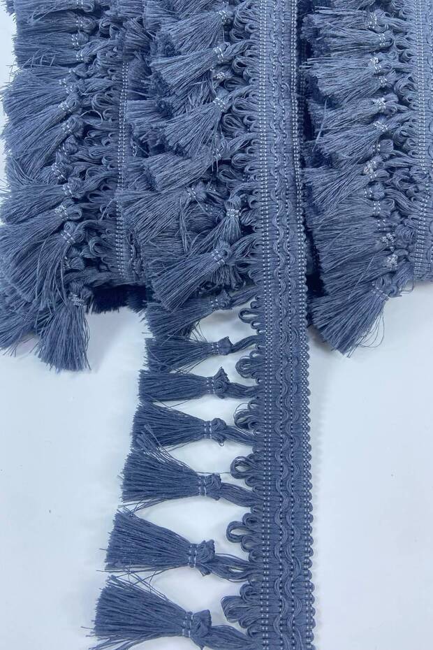 Dark Smoked Knotted Fringe Ribbon Tassel