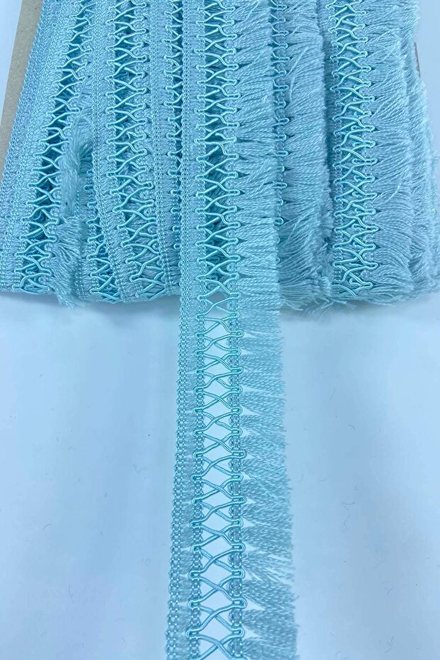 Water Green Cross Patterned High Quality Fringe Ribbon Tassel