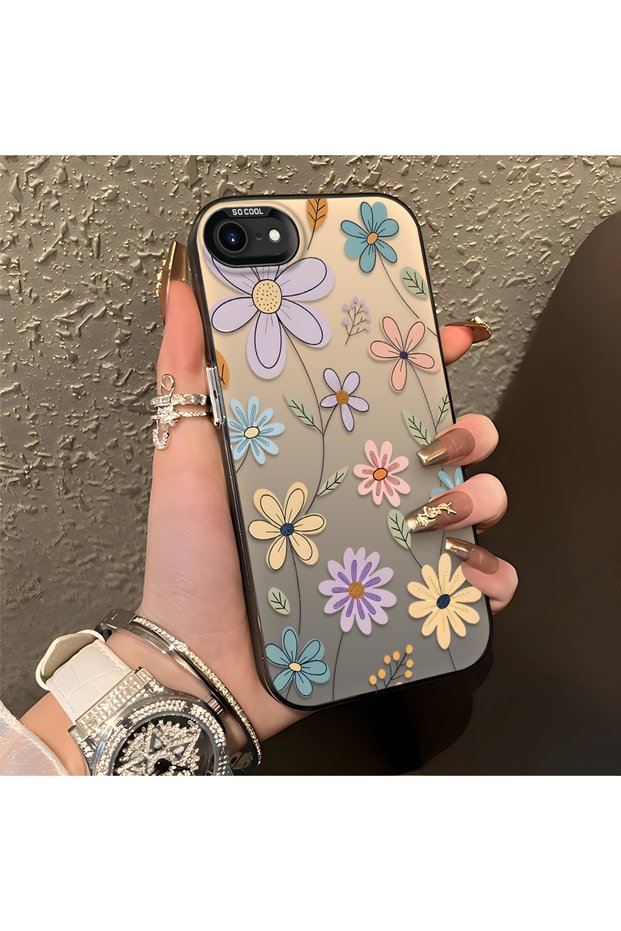 iPhone 7/8/Se 2020 2022 Compatible Stylish Floral Pattern Anti-Drop Protective Phone Case