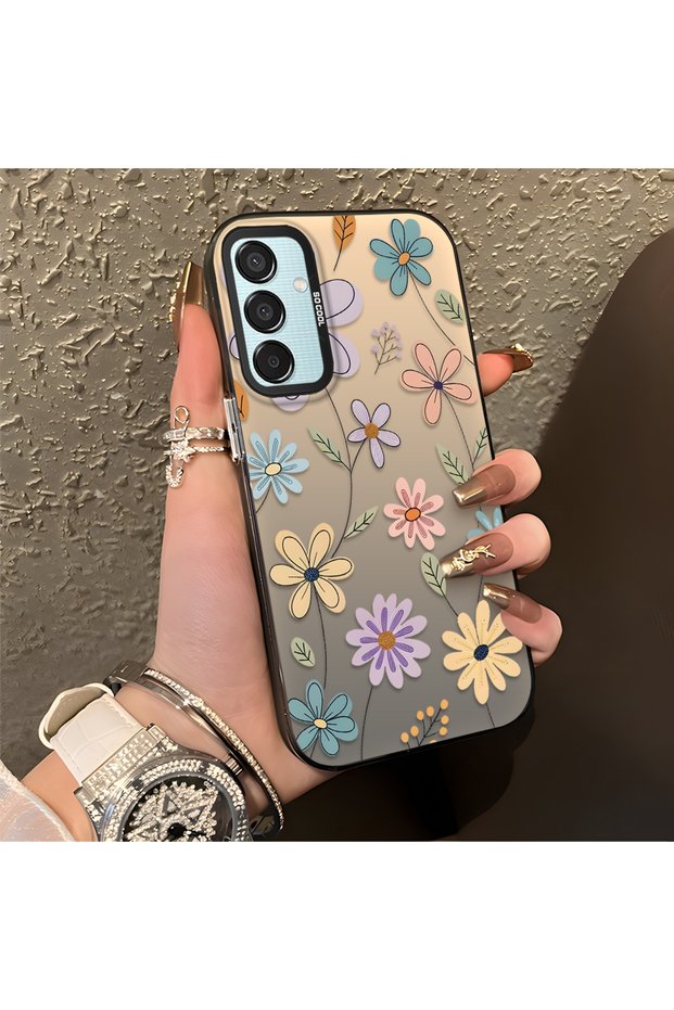 Samsung Galaxy M15 Compatible Stylish Floral Pattern Anti-Drop Phone Case