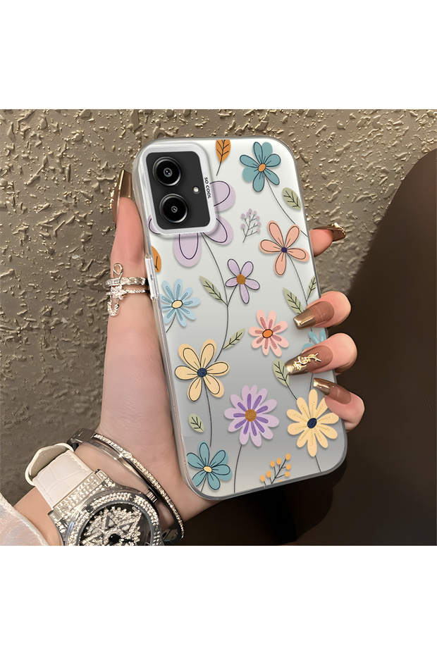 Samsung Galaxy A06 4G/5G Compatible Stylish Floral Pattern Anti-Drop Phone Case