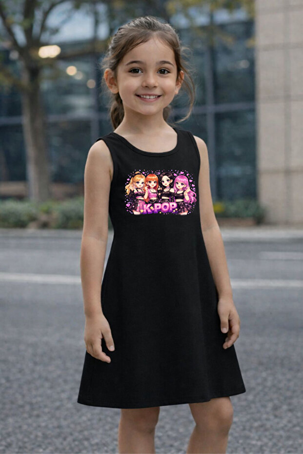 Girls' Summer Dress K-Pop Printed